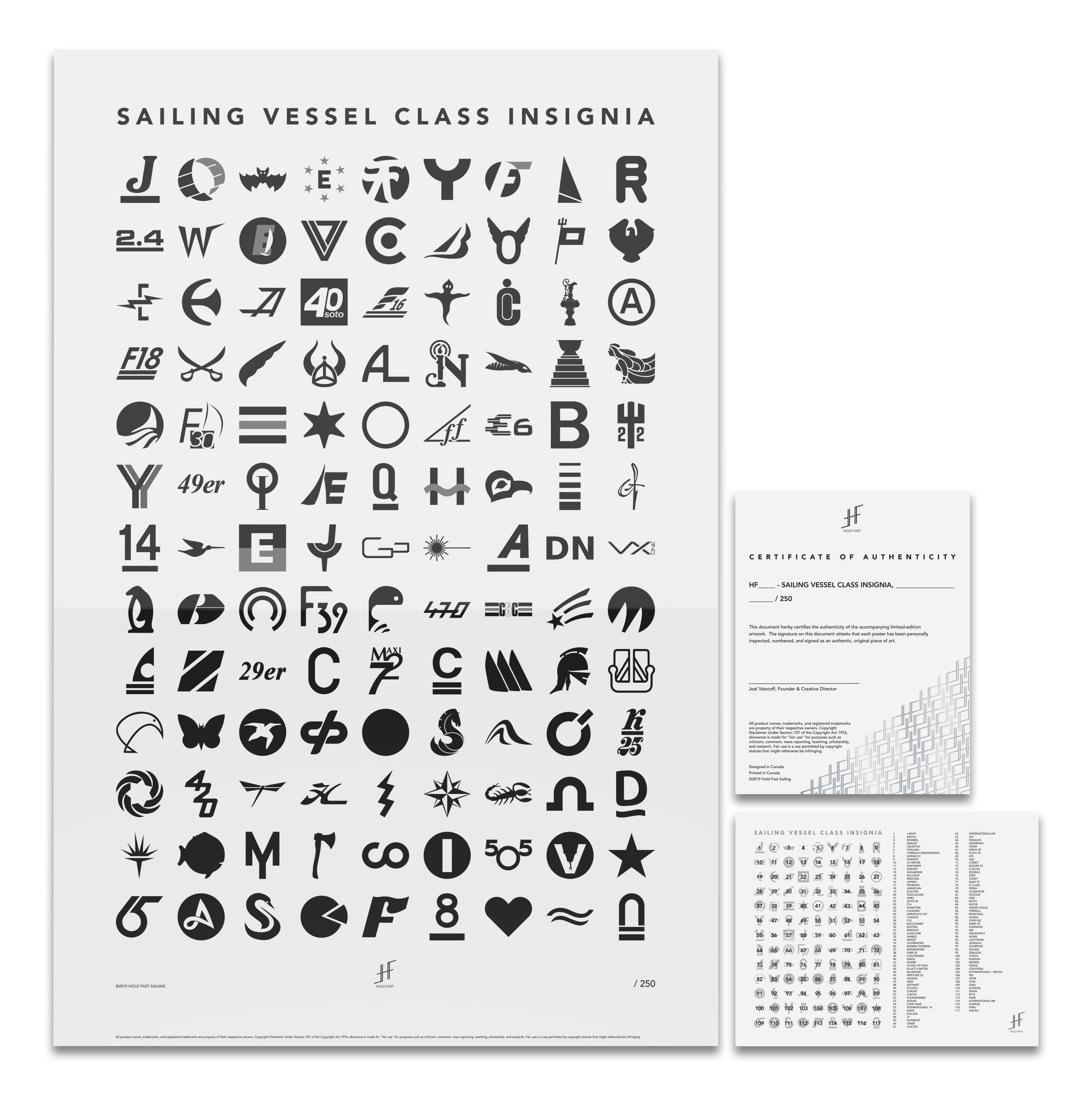 Sailing Vessel Class Insignia, Black & White, Limited Edition